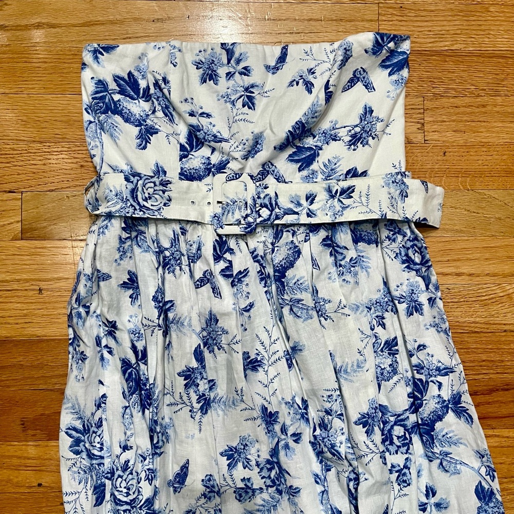 NWOT & OTHER STORIES Belted Linen Midi Floral Dress - Picture 4 of 6